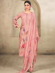 Pink Cotton Floral Printed Ready To Wear traditional indian clothes - Fabanza