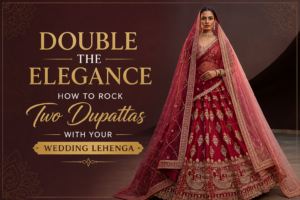 Double the Elegance: How to Rock Two Dupattas with Your Wedding Lehenga